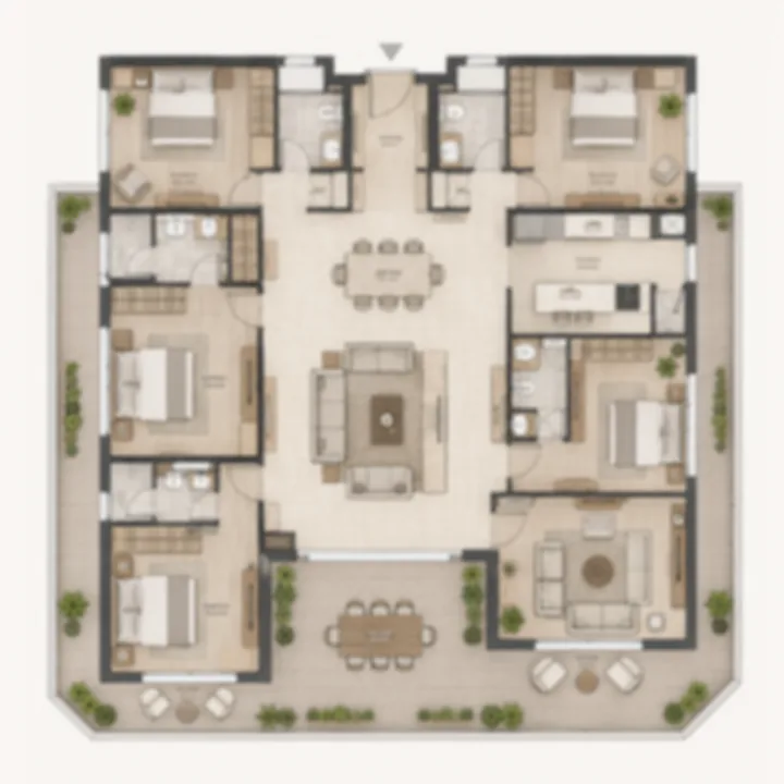 Brigade Innovation Gardens 4 BHK floor plan layout - indicative, 2,050-2,550 sq ft